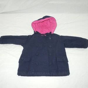 Baby Gap Toddler Pea Coat 18-24 Months Blue Pink